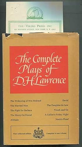 Imagen del vendedor de The Complete Plays of D.H. Lawrence a la venta por Between the Covers-Rare Books, Inc. ABAA
