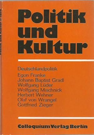 Image du vendeur pour Politik und Kultur. Heft 1 / 1974: Deutschlandpolitik. Beitrge von Egon Franke (Zur Frage der Nation und zur Deutschlandpolitik), Johann Baptist Gradl (Deutschlandpolitik auf der Grundlage der Vertrge), Wolfgang Lder(Sieben Thesen zu 'Deutschland heute und morgen'), Wolfgang Mischnick (Die Einigung der Nation und der Grundlagenvertrag), Herbert Wehner (Das Unvermeidliche im Auge behalten), Olaf von Wrangel (Verpflichtungen der BRD), Gottfried Zieger (Deutsche Staatsangehrigkeit heute) und Siegfried Kienzle (Deutsch-deutsche Grenzgnge). mis en vente par Antiquariat Carl Wegner