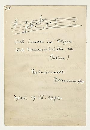 Seller image for Eigenh. Albumblatt mit U. for sale by Eberhard Kstler Autographen&Bcher oHG