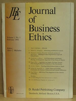 Journal of Business Ethics, Band/Nr. 1, No. 1