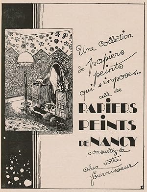 Image du vendeur pour Werbung fr Tapeten aus Nancy. mis en vente par Antiquariat Martin Barbian & Grund GbR