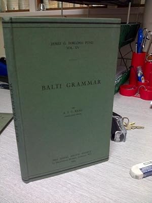 Seller image for Balti Grammar, Volume XV ******UK HB 1/1***** for sale by BRITOBOOKS