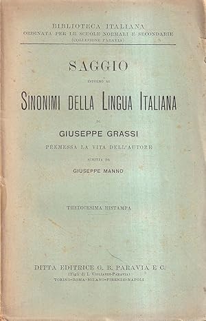 Saggio Intorno Ai Sinonimi della Lingua Italiana