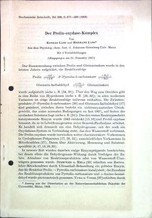 Seller image for Der Prolin-oxydase-Komplex; Sonderdruck aus: Biochemische Zeitschrift, Band 329; for sale by books4less (Versandantiquariat Petra Gros GmbH & Co. KG)