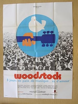 Seller image for Poster Woodstock '3 jours de paix, de musique et d amour' for sale by Antiquariaat Paul Nederpel