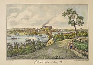 Meißen. - Gesamtansicht. Auf dem Ratsweinberg 1780. Lithographie koloriert. Aus Alt - Meißen in B...