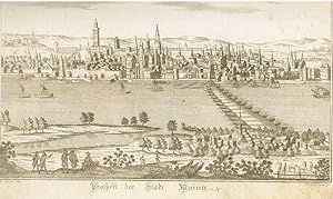 Mainz. Prospekt der Stadt Maintz. Kupferstich n. A. Sommer. Panorama mit Rhein. 1800