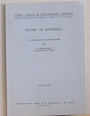 Imagen del vendedor de Estudio de materiales 1. Las rocas en la construccin a la venta por Librera Torres-Espinosa