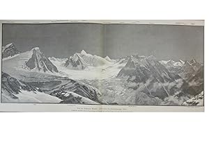 orig. Holzstich Aus der Oetzthaler Eiswelt: Panorama der Braunschweiger Hütte - Südtirol/ Alpen N...