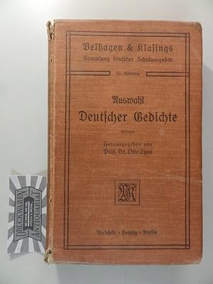 Bild des Verkufers fr Auswahl Deutscher Gedichte. zum Verkauf von Druckwaren Antiquariat