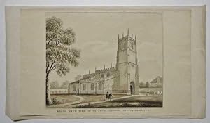 North West view of Carlton Church Nottinghamshire Original Ink Drawing