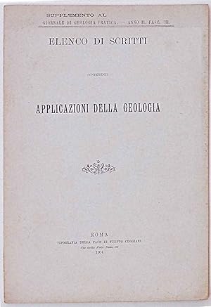 Elenco di scritti contendenti Applicazioni della Geologia.