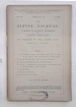 The Alpine Journal. February 1885. Vol. XII. No.87.