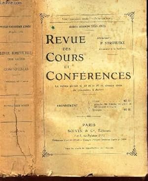 Bild des Verkufers fr REVUE DES COURS DE CONFERENCES - Annee scolaire 1921-1922. - TOME I. zum Verkauf von Le-Livre
