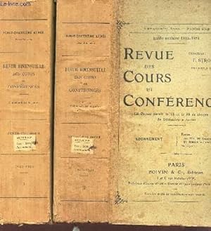 Bild des Verkufers fr REVUE DES COURS DE CONFERENCES - en 2 VOLUMES (TOMES I et II) - Annee scolaire 1921-1922 + Anne 1922-23. zum Verkauf von Le-Livre