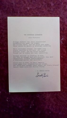 Autographed Poem "The Mushroom Gatherers"