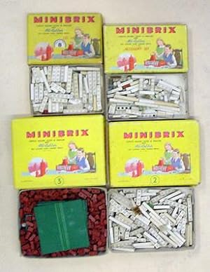 Minibrix 2, 3, B, C (4 Schachteln). Complete building systems in miniature with All-Rubber self l...