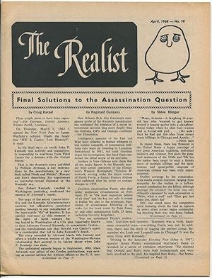 Imagen del vendedor de The Realist, No. 78, April, 1968 a la venta por D. Anthem, Bookseller