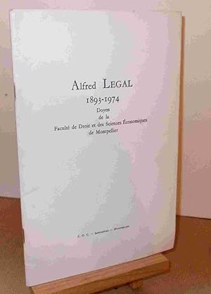 Bild des Verkufers fr ALFRED LEGAL 1893-1974 zum Verkauf von Livres 113