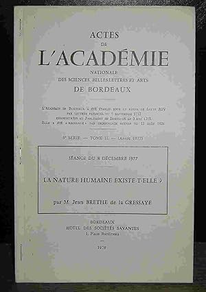 Seller image for LA NATURE HUMAINE EXISTE-T-ELLE for sale by Livres 113