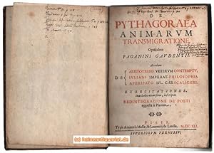 De pythagoraea animarum transmigratione, opuscolum Paganini Gaudentii. Accedunt de Aristoteleo Ve...