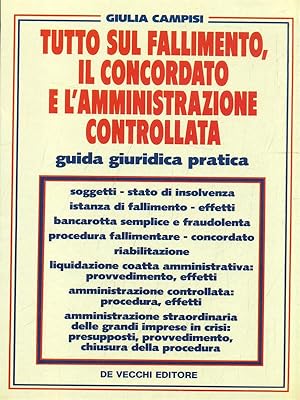 Tutto sul fallimento, il concordato e l'amministrazione controllata