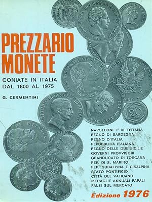 Prezzario delle monete coniate in Italia ed.1976