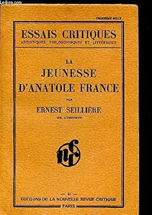 Bild des Verkufers fr La jeunesse d'anatole france. zum Verkauf von JLG_livres anciens et modernes