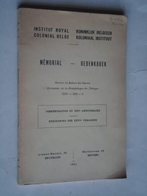 Gedenkboek der XXVste Verjaring van het Koninklijk Belgisch Koloniaal Insitituut