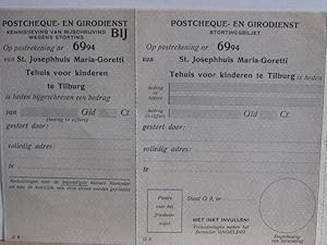 Postcheque- en Girodienst, kennisgeving van bijschrijving wegens storting, stortingsbiljet & bewi...