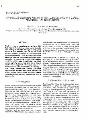 Bild des Verkufers fr Physical and biological aspects of shell accumulation on a modern macrotidal flat, Inchon, Korea zum Verkauf von ConchBooks