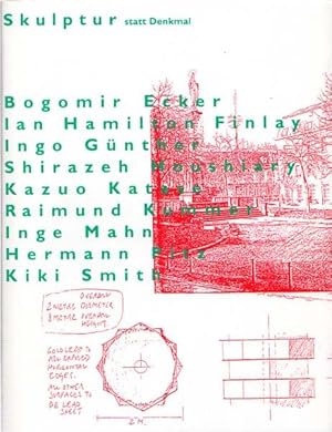 Imagen del vendedor de Skulptur statt Denkmal. Ausstellungsprojekt 1993 bis 1995, Dsseldorf-Zitadellviertel zwischen Orangerie- und Poststrae. Bogomir Ecker - Ian Hamilton Finlay - Ingo Gnther - Shirazeh Houshiary - Kazuo Katasa - Raimund Kimmer - Inge Mahn - Hermann Pitz - Kiki Smith. a la venta por Antiquariat Querido - Frank Hermann