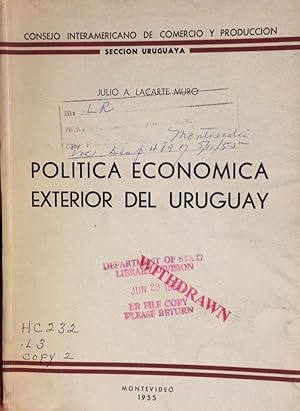Immagine del venditore per Politica Economica Exterior Del Uruguay venduto da Zubal-Books, Since 1961