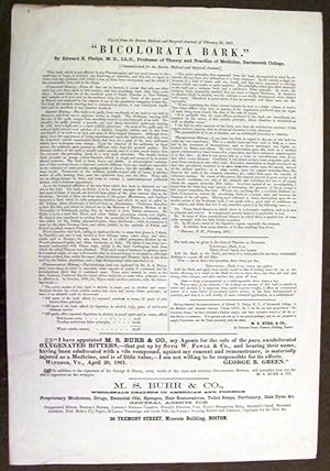 1861 Herbal Remedy "Bicolorata Bark" Broadside