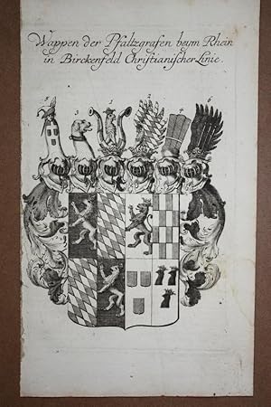 Wappen der Pfaltzgrafen beym Rhein in Birckenfeld Christianischer Linie, Heraldik, Helmschmuck, o...