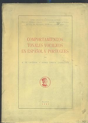 Seller image for COMPORTAMIENTOS TONALES VOCALICOS EN ESPAOL Y PORTUGUES for sale by Valentin Peremiansky