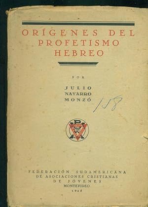 Imagen del vendedor de ORGENES DEL PROFETISMO HEBREO a la venta por Valentin Peremiansky