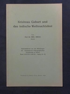 Krishnas Geburt und das indische Weihnachtsfest. Separatabdruck aus den Mitteilungen der Geograph...