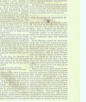 Seller image for The Marquis Of Hastings In America for sale by Legacy Books II