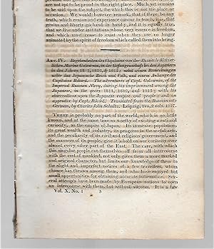 Immagine del venditore per Begebenheiten Des Capitains Von Der Russisch Kaizerlichen Marine Golownin In Der Gefangenschaft Bei Den Japanern In Den Jahren 1811, 1812, & 1813 / The Adventures Of Captain Golownin Of The Imperial Russian Navy During His Imprisonment Among The Japanese, Book Review venduto da Legacy Books II