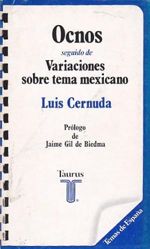 Image du vendeur pour Ocnos, seguido de Variaciones sobre tema mexicano mis en vente par LIBRERA GULLIVER