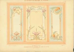 Interpretation Du Chardon, De L'Iris Et Du Pin. Plate 13 from La Decoration Moderne Au Pochoir.