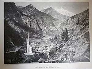 Orig. Stahlstich - Kärnten: Heiligen Blut mit Grossglockner.