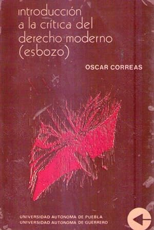 Seller image for INTRODUCCION A LA CRITICA DEL DERECHO MODERNO. Esbozo for sale by Buenos Aires Libros