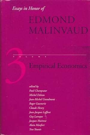 Imagen del vendedor de Essays in Honour of Edmond Malinvaud. Volume 3: Empirical Economics. a la venta por Buch von den Driesch