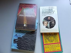 Imagen del vendedor de MAESTROS DE LA PERA ITALIANA- 2 + OPERA ANECDOTES+ XXIII SEMANA DE MSICA RELIGIOSA DE CUENCA+ IX FESTIVAL INTERNACIONAL DE MSICA ANTIGUA Y BARROCA DE PESCOLA a la venta por Libros Dickens