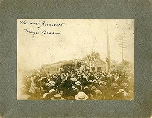 Mounted Photograph; Theodore Roosevelt campaigning In Perth Amboy N. J. c1904