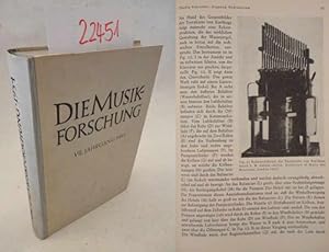 Bild des Verkufers fr Die Musikforschung. Herausgegeben von der Gesellschaft fr Musikforschung, dem Institut fr Musikforschung Berlin, dem Landesinstitut fr Musikforschung in Kiel und dem Institut fr Musikforschung in Regensburg in Verbindung mit Hans Albrecht, Friedrich Blume, Hans Engel, Max Schneider, Walther Vetter * VII. Jahrgang 1954 zum Verkauf von Galerie fr gegenstndliche Kunst