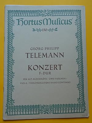Konzert F-Dur (für Alt-Blockflöte / Zwei Violinen / Viola / Violoncello und Basso Continuo)