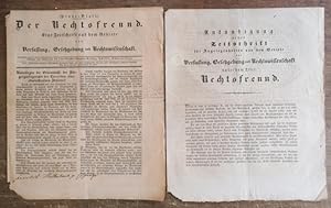 Der Rechtsfreund. Probeblatt [März 1836]. Eine Zeitschrift aus dem Gebiete der Verfassung, Gesetz...